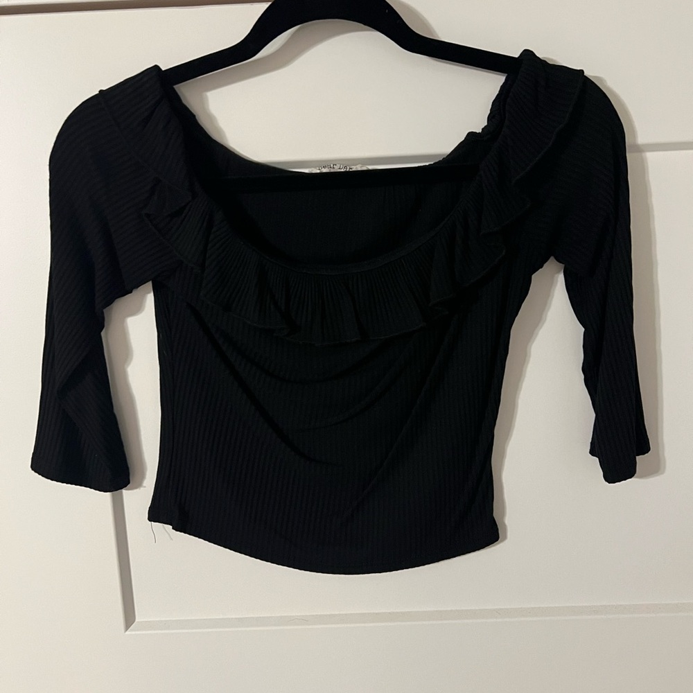 Bear Dance Black Crop Top